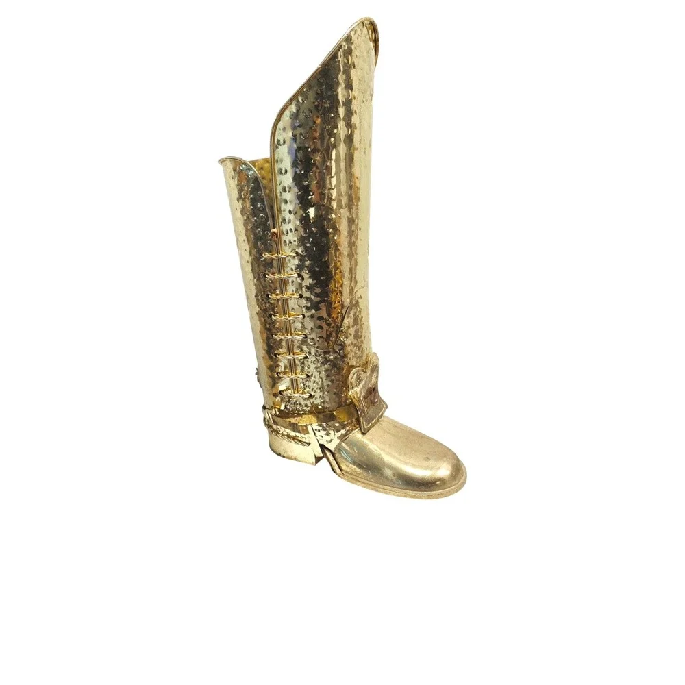 Vintage‎ Hammered Brass Boot Umbrella Stand Luxury Storage Walking Sticks Holder